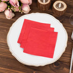 50 - Pack Paper Beverage Napkins Red - 2 Ply Disposable Soft 18GSM Cocktail Napkins 5"x5" - Bell Racket Store