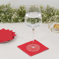 50 - Pack Paper Beverage Napkins Red - 2 Ply Disposable Soft 18GSM Cocktail Napkins 5"x5" - Bell Racket Store