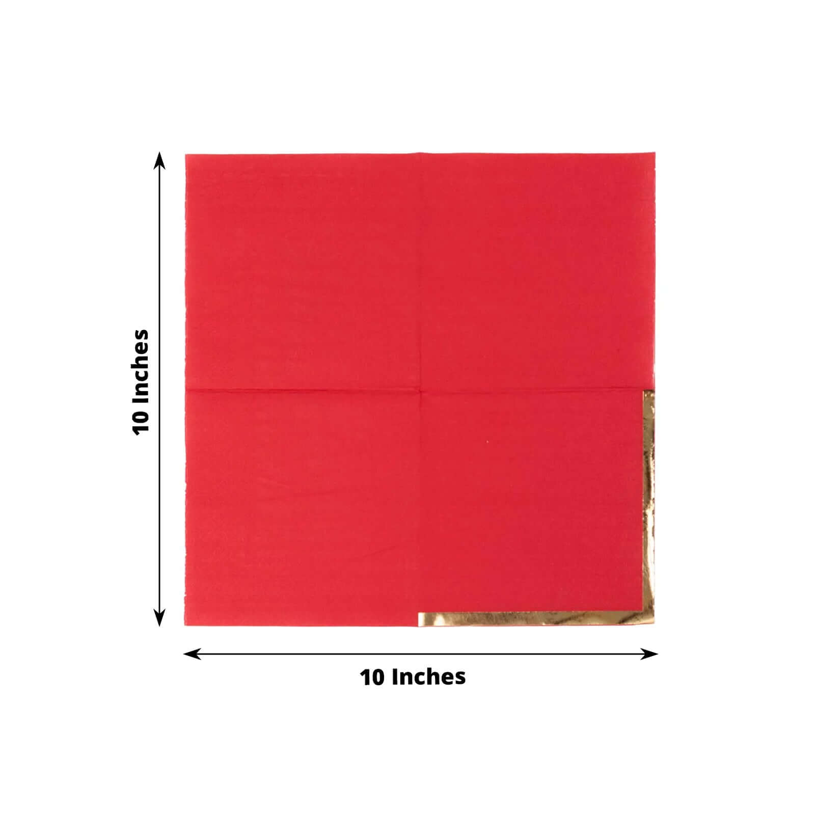 50 - Pack Paper Beverage Napkins Red with Gold Foil Edge - 2 Ply Disposable Soft 18GSM Cocktail Napkins 5"x5" - Bell Racket Store