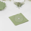 50 - Pack Paper Beverage Napkins Sage Green - 2 Ply Disposable Soft 18GSM Cocktail Napkins 5"x5" - Bell Racket Store
