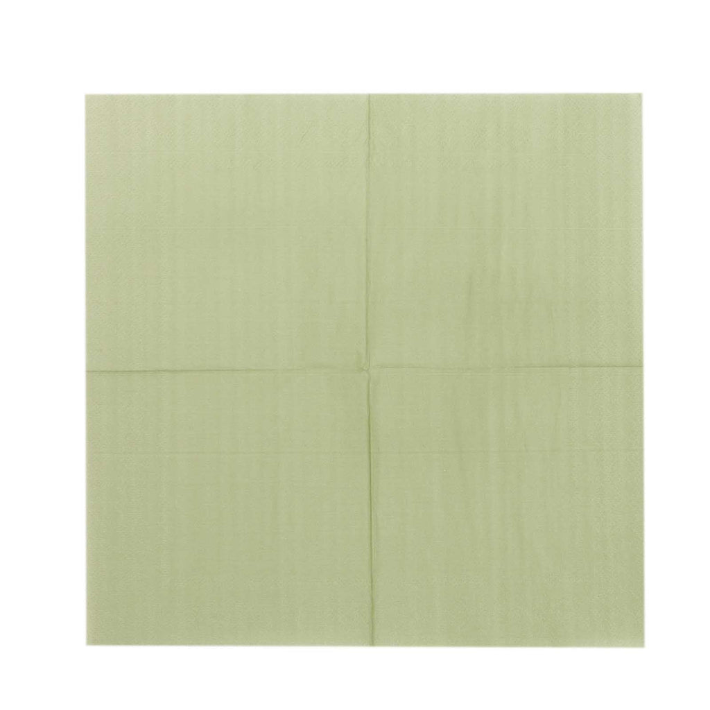 50 - Pack Paper Beverage Napkins Sage Green - 2 Ply Disposable Soft 18GSM Cocktail Napkins 5"x5" - Bell Racket Store