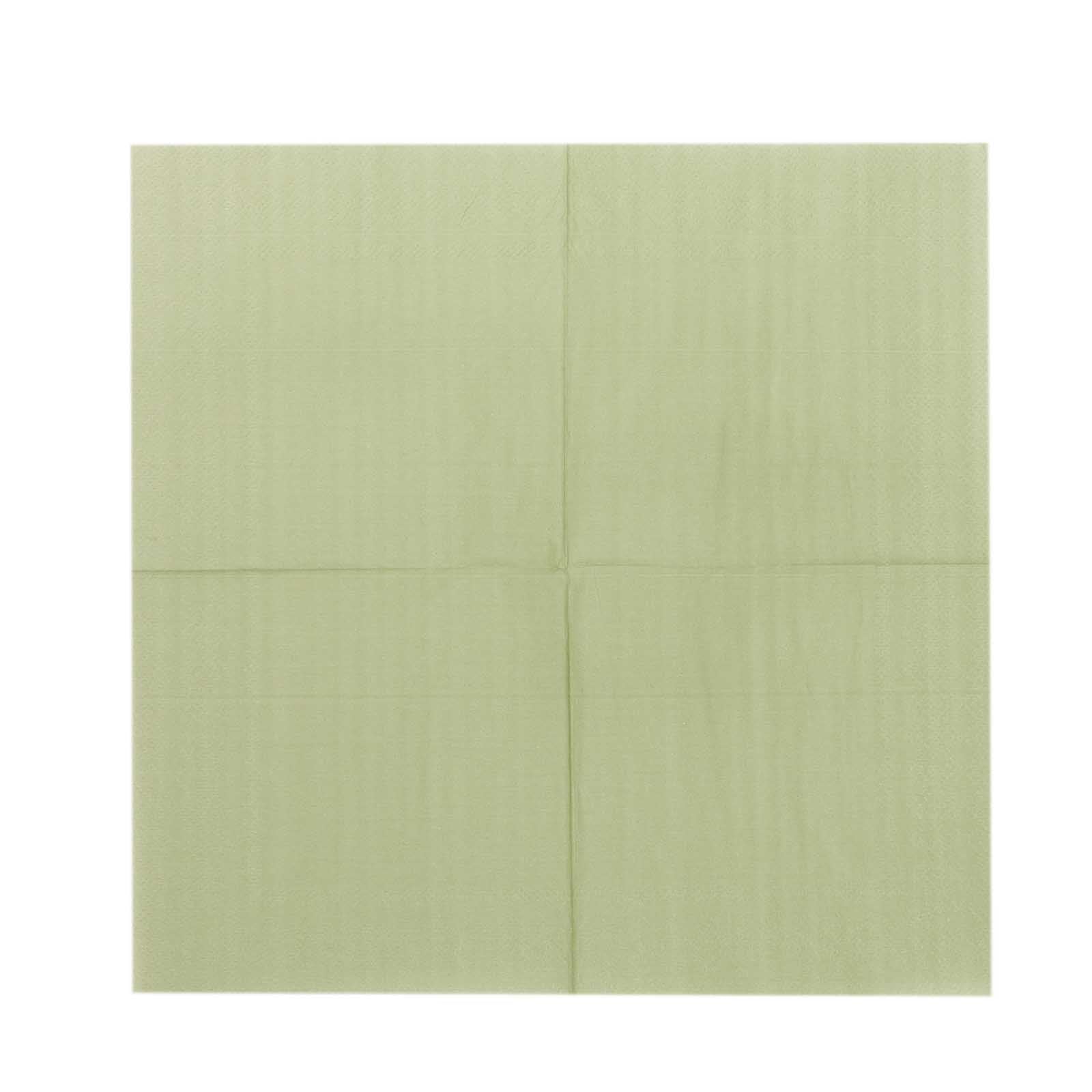 50 - Pack Paper Beverage Napkins Sage Green - 2 Ply Disposable Soft 18GSM Cocktail Napkins 5"x5" - Bell Racket Store