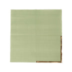 50 - Pack Paper Beverage Napkins Sage Green with Gold Foil Edge - 2 Ply Disposable Soft 18GSM Cocktail Napkins 5"x5" - Bell Racket Store