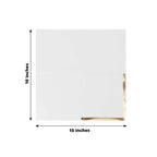 50 - Pack Paper Beverage Napkins White with Gold Foil Edge - 2 Ply Disposable Soft 18GSM Cocktail Napkins for Events 5"x5" - Bell Racket Store