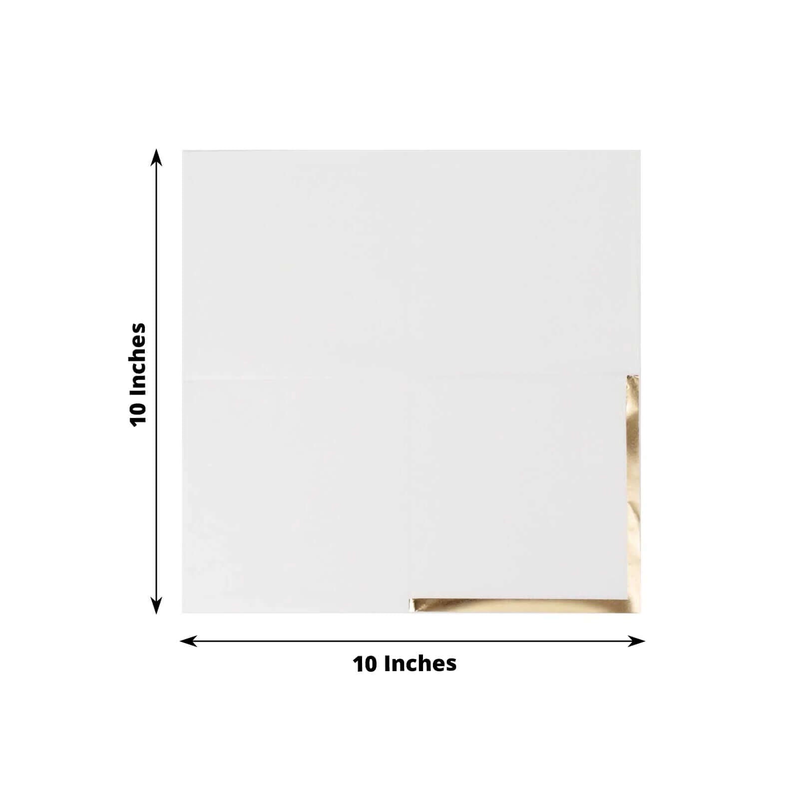 50 - Pack Paper Beverage Napkins White with Gold Foil Edge - 2 Ply Disposable Soft 18GSM Cocktail Napkins for Events 5"x5" - Bell Racket Store