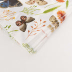 50 - Pack Paper Beverage Napkins with Field Herbs and Butterfly Print Ivory - 2 Ply Disposable 18GSM Garden Party Napkins 6.5"x6.5" - Bell Racket Store