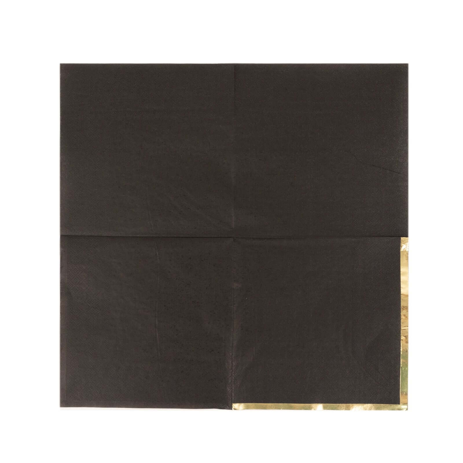 50 - Pack Paper Beverage Napkins with Gold Foil Edge Black - Disposable 2 Ply Cocktail Napkins for Events 6.5"x6.5" - Bell Racket Store