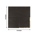 50 - Pack Paper Beverage Napkins with Gold Foil Edge Black - Disposable 2 Ply Cocktail Napkins for Events 6.5"x6.5" - Bell Racket Store