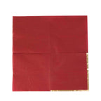 50 - Pack Paper Beverage Napkins with Gold Foil Edge Burgundy - Disposable 2 Ply Cocktail Napkins for Events 6.5"x6.5" - Bell Racket Store