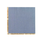 50 - Pack Paper Beverage Napkins with Gold Foil Edge Dusty Blue - Disposable 2 Ply Cocktail Napkins for Events 6.5"x6.5" - Bell Racket Store