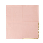 50 - Pack Paper Beverage Napkins with Gold Foil Edge Dusty Rose - Disposable 2 Ply Cocktail Napkins for Events 6.5"x6.5" - Bell Racket Store