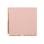 50 - Pack Paper Beverage Napkins with Gold Foil Edge Dusty Rose - Disposable 2 Ply Cocktail Napkins for Events 6.5"x6.5" - Bell Racket Store