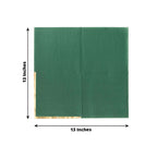 50 - Pack Paper Beverage Napkins with Gold Foil Edge Hunter Emerald Green - Disposable 2 Ply Cocktail Napkins for Events 6.5"x6.5" - Bell Racket Store