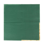 50 - Pack Paper Beverage Napkins with Gold Foil Edge Hunter Emerald Green - Disposable 2 Ply Cocktail Napkins for Events 6.5"x6.5" - Bell Racket Store