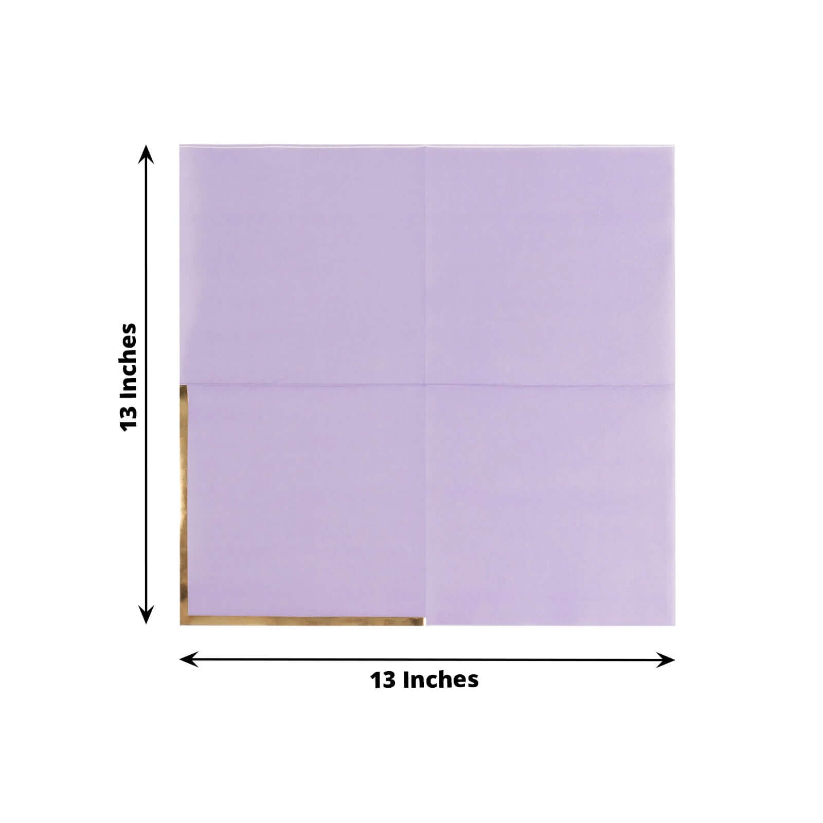 50 - Pack Paper Beverage Napkins with Gold Foil Edge Lavender - Disposable 2 Ply Cocktail Napkins for Events 6.5"x6.5" - Bell Racket Store
