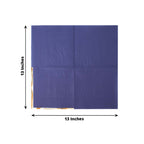 50 - Pack Paper Beverage Napkins with Gold Foil Edge Navy Blue - Disposable 2 Ply Cocktail Napkins for Events 6.5"x6.5" - Bell Racket Store