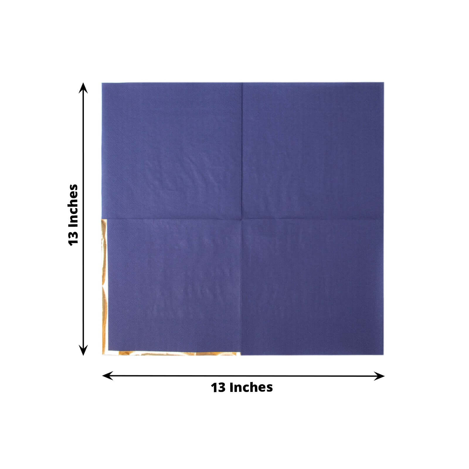 50 - Pack Paper Beverage Napkins with Gold Foil Edge Navy Blue - Disposable 2 Ply Cocktail Napkins for Events 6.5"x6.5" - Bell Racket Store