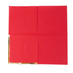 50 - Pack Paper Beverage Napkins with Gold Foil Edge Red - Disposable 2 Ply Cocktail Napkins for Events 6.5"x6.5" - Bell Racket Store