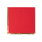 50 - Pack Paper Beverage Napkins with Gold Foil Edge Red - Disposable 2 Ply Cocktail Napkins for Events 6.5"x6.5" - Bell Racket Store