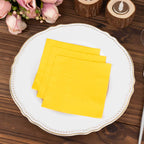 50 - Pack Paper Beverage Napkins Yellow - 2 Ply Disposable Soft 18GSM Cocktail Napkins 5"x5" - Bell Racket Store