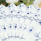 50 - Pack Paper Cocktail Napkins with Blue Magnolia Flowers Print White - Highly 2 Ply Absorbent Soft Napkins for Beverages - Bell Racket Store