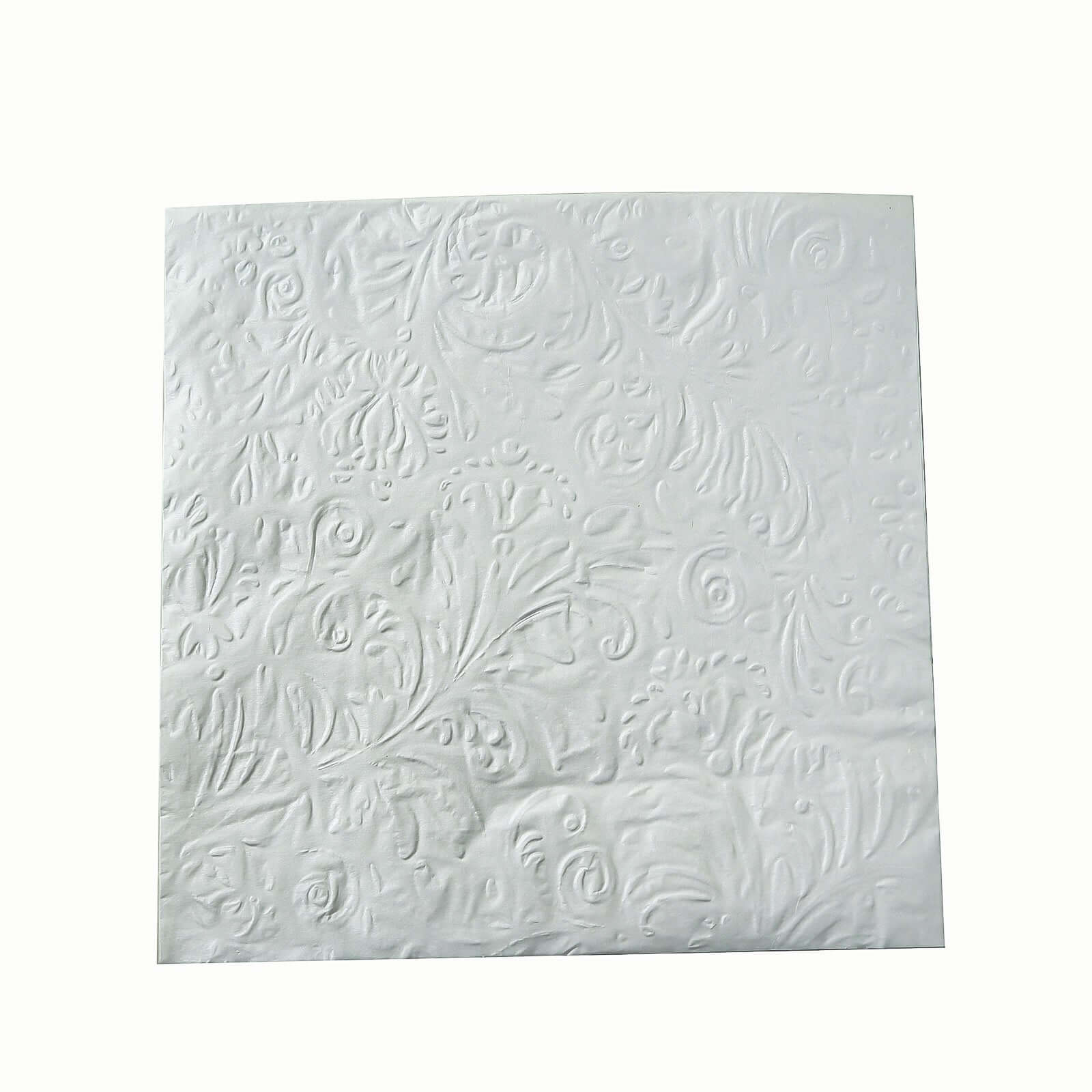 50 - Pack Paper Cocktail Napkins with Embossed French Swirl Pattern White - Soft 2 Ply Beverage Napkins for Events 6.5"x6.5" - Bell Racket Store