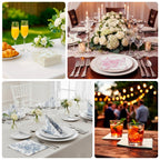 50 - Pack Paper Cocktail Napkins with French Toile Floral Pattern White/Gold - Soft 2 Ply Beverage Napkins for Events - Bell Racket Store