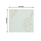 50 - Pack Paper Cocktail Napkins with Gold Lily Flowers Print White - Highly 2 Ply Absorbent Soft Napkins for Beverages - Bell Racket Store