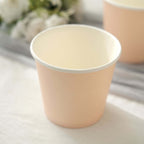 50 - Pack Paper Dessert Cups Eco - Friendly Blush Design - Ideal for Ice Cream and Yogurt 10oz - Bell Racket Store