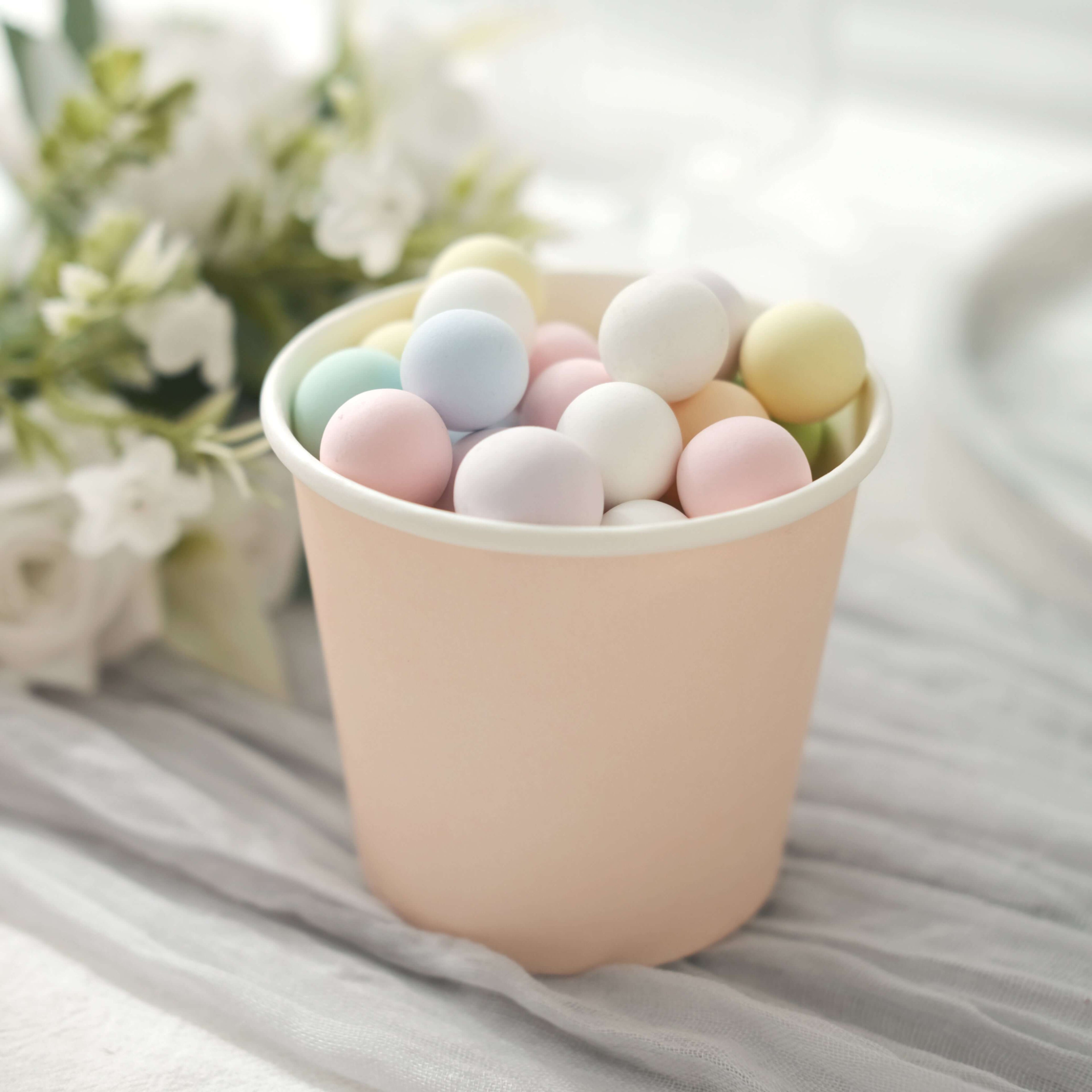 50 - Pack Paper Dessert Cups Eco - Friendly Blush Design - Ideal for Ice Cream and Yogurt 10oz - Bell Racket Store