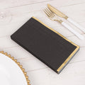 50 - Pack Paper Dinner Napkins Black with Gold Foil Edge 2 Ply - Stylish Disposable Napkins for Parties - Bell Racket Store