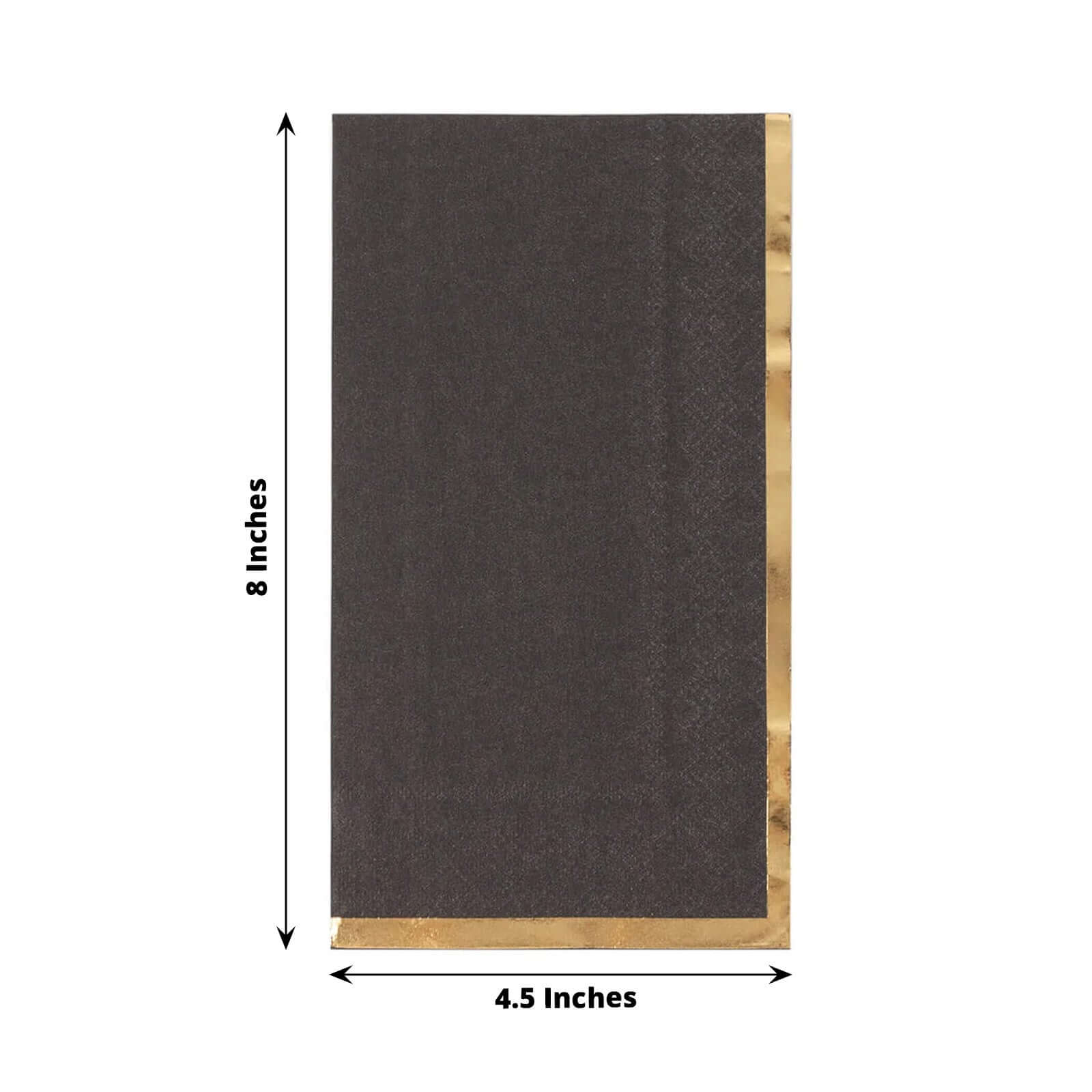 50 - Pack Paper Dinner Napkins Black with Gold Foil Edge 2 Ply - Stylish Disposable Napkins for Parties - Bell Racket Store