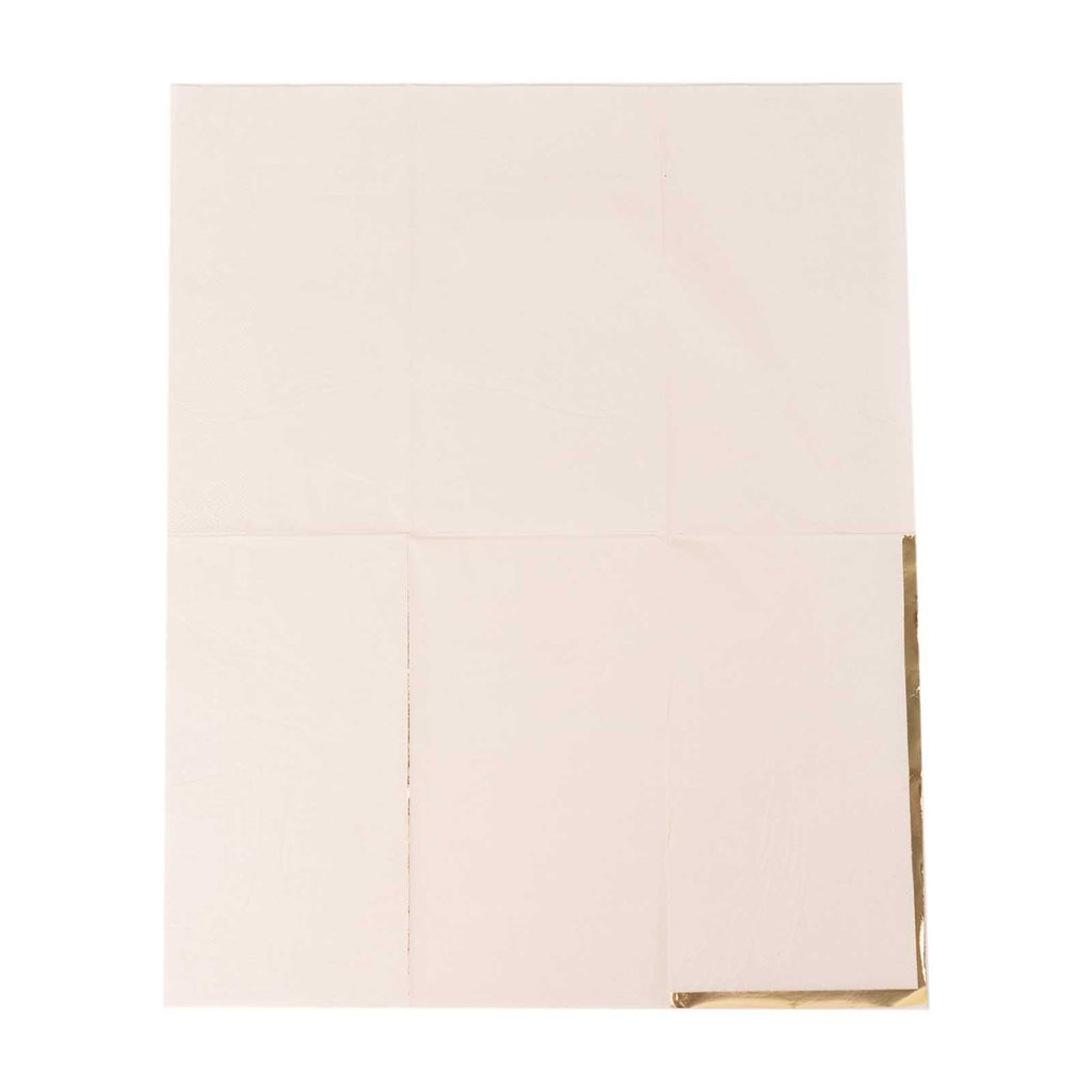 50 - Pack Paper Dinner Napkins Blush with Gold Foil Edge 2 Ply - Stylish Disposable Napkins - Bell Racket Store