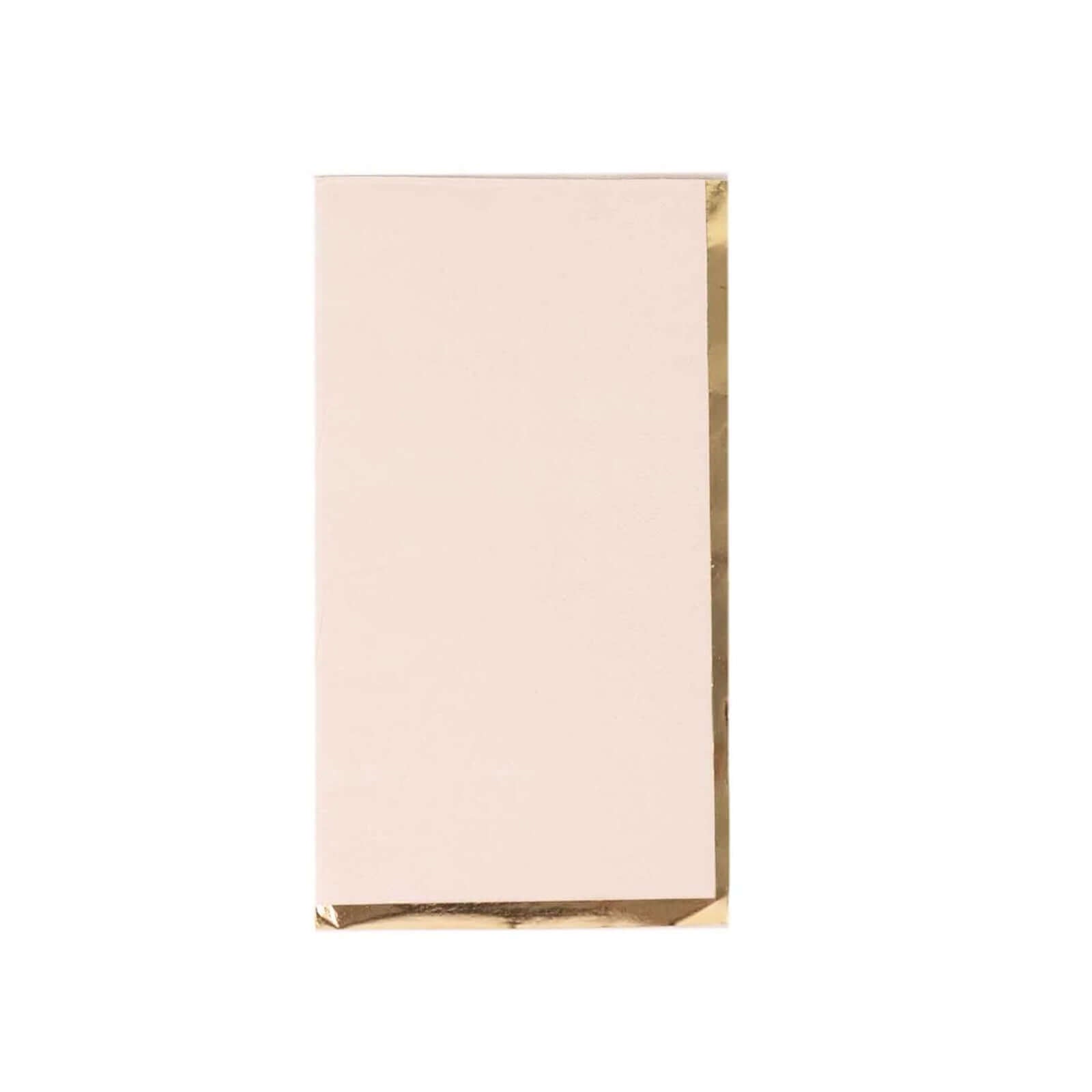 50 - Pack Paper Dinner Napkins Blush with Gold Foil Edge 2 Ply - Stylish Disposable Napkins - Bell Racket Store