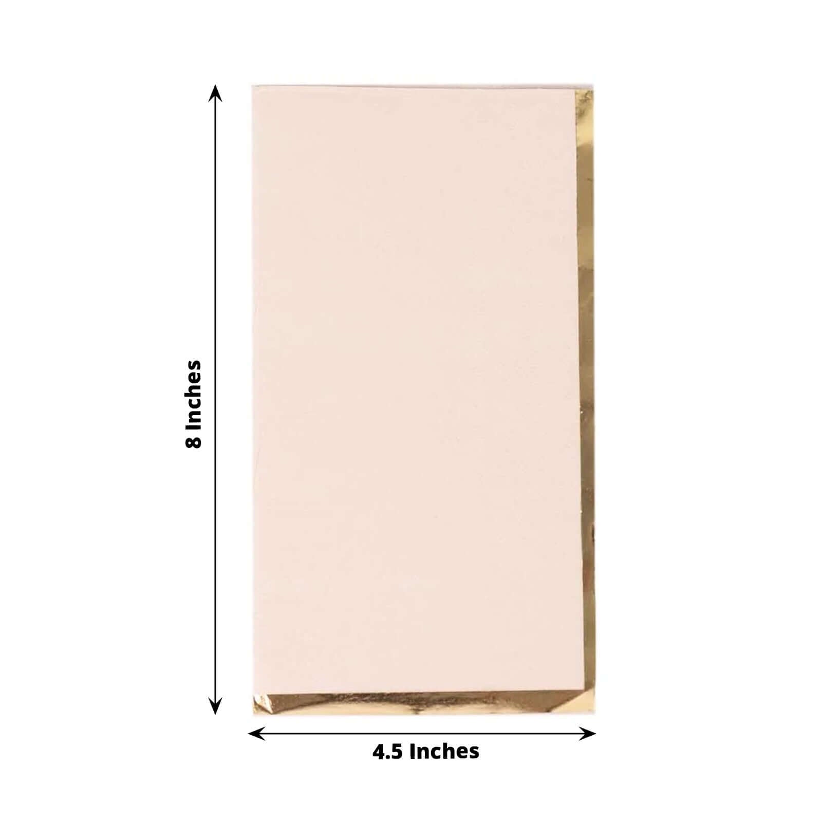 50 - Pack Paper Dinner Napkins Blush with Gold Foil Edge 2 Ply - Stylish Disposable Napkins - Bell Racket Store