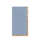 50 - Pack Paper Dinner Napkins Dusty Blue with Gold Foil Edge 2 Ply - Stylish Disposable Napkins - Bell Racket Store