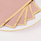 50 - Pack Paper Dinner Napkins Dusty Rose with Gold Foil Edge 2 Ply - Stylish Disposable Napkins - Bell Racket Store