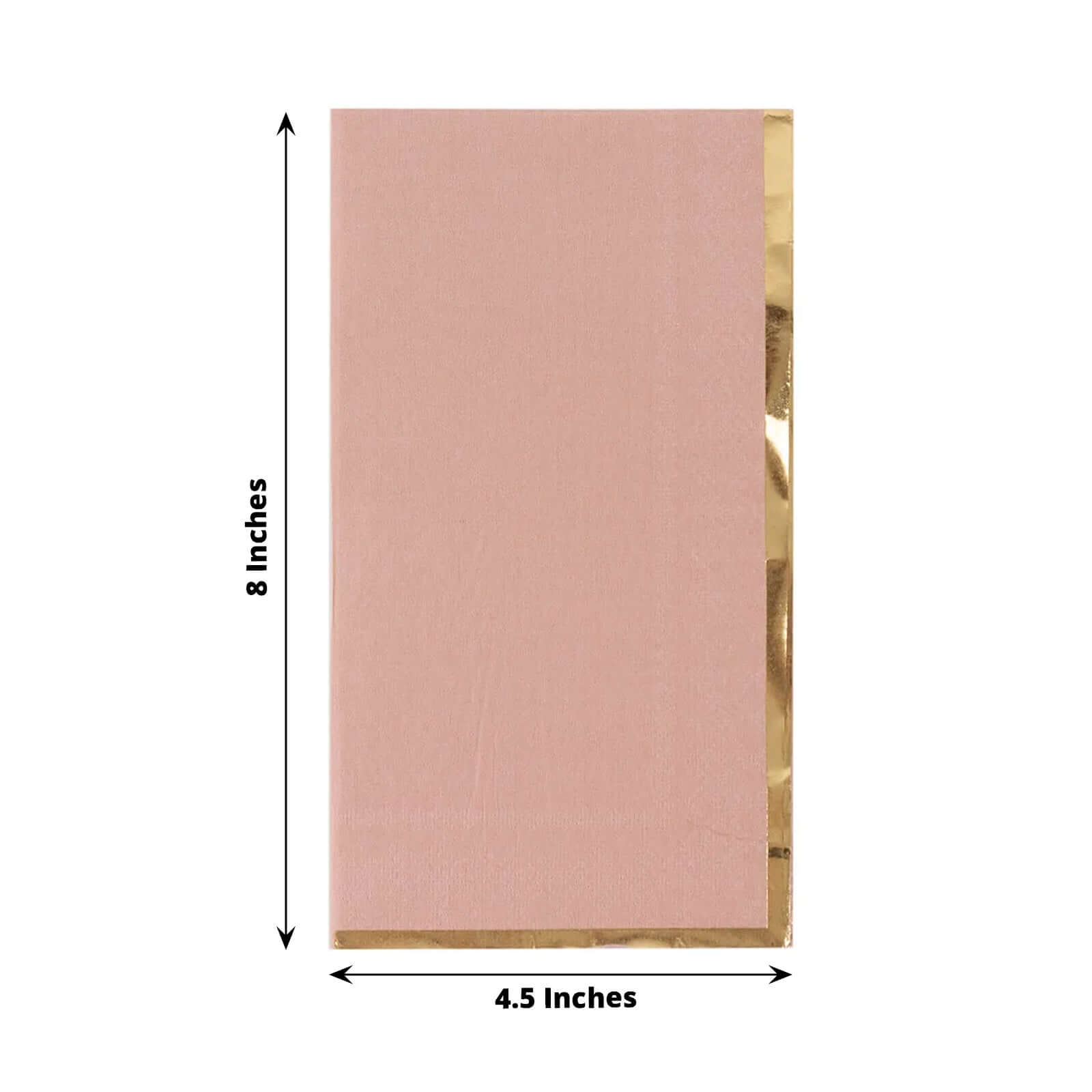 50 - Pack Paper Dinner Napkins Dusty Rose with Gold Foil Edge 2 Ply - Stylish Disposable Napkins - Bell Racket Store