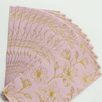 50 - Pack Paper Dinner Napkins Dusty Rose with Gold Magnolia Flowers Print 2 - Ply - Disposable Soft Napkins for Parties - Bell Racket Store