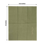 50 - Pack Paper Dinner Napkins Dusty Sage Green with Gold Embossed Leaf - Stylish 2 - Ply Disposable Napkins for Weddings 18GSM - Bell Racket Store