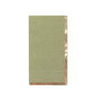 50 - Pack Paper Dinner Napkins Dusty Sage Green with Gold Foil Edge 2 Ply - Stylish Disposable Napkins - Bell Racket Store