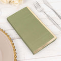 50 - Pack Paper Dinner Napkins Dusty Sage Green with Gold Foil Edge 2 Ply - Stylish Disposable Napkins - Bell Racket Store