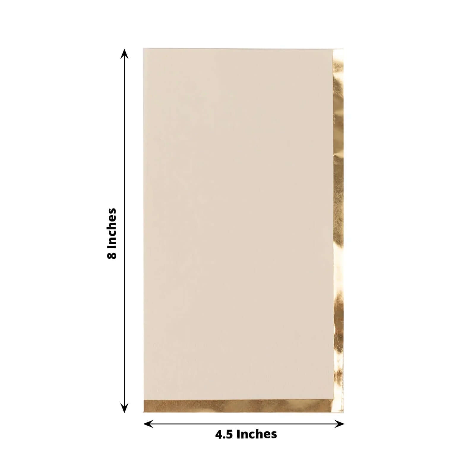 50 - Pack Paper Dinner Napkins Ivory with Gold Foil Edge 2 Ply - Stylish Disposable Napkins - Bell Racket Store