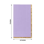 50 - Pack Paper Dinner Napkins Lavender with Gold Foil Edge 2 Ply - Stylish Disposable Napkins - Bell Racket Store
