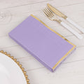 50 - Pack Paper Dinner Napkins Lavender with Gold Foil Edge 2 Ply - Stylish Disposable Napkins - Bell Racket Store