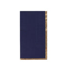 50 - Pack Paper Dinner Napkins Navy Blue with Gold Foil Edge 2 Ply - Stylish Disposable Napkins - Bell Racket Store