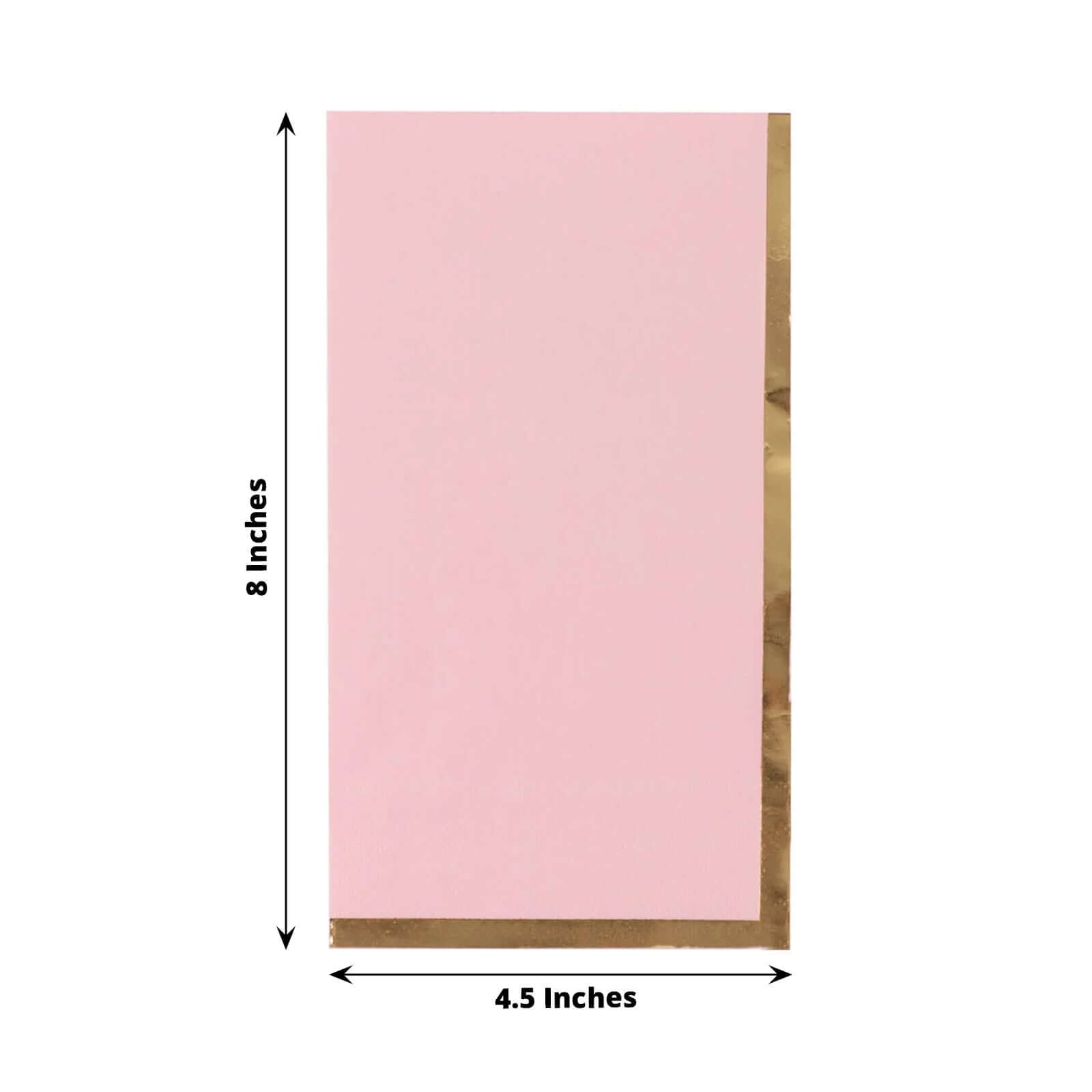 50 - Pack Paper Dinner Napkins Pink with Gold Foil Edge 2 Ply - Stylish Disposable Napkins - Bell Racket Store