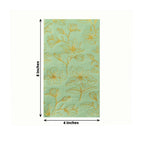 50 - Pack Paper Dinner Napkins Sage Green with Gold Magnolia Flowers Print 2 - Ply - Disposable Soft Napkins for Parties - Bell Racket Store