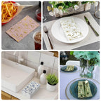 50 - Pack Paper Dinner Napkins Sage Green with Gold Magnolia Flowers Print 2 - Ply - Disposable Soft Napkins for Parties - Bell Racket Store