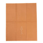 50 - Pack Paper Dinner Napkins Terracotta (Rust) with Gold Embossed Leaf - Stylish 2 - Ply Disposable Napkins for Weddings 18GSM - Bell Racket Store